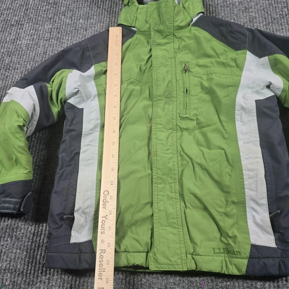 L.L. Bean Jacket Boys Large 6X 7 Green Hooded Insulated Ski Snow Thinsulate